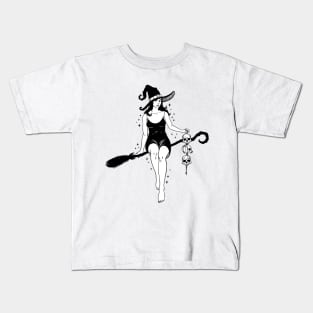 Broom Rider Witch Kids T-Shirt